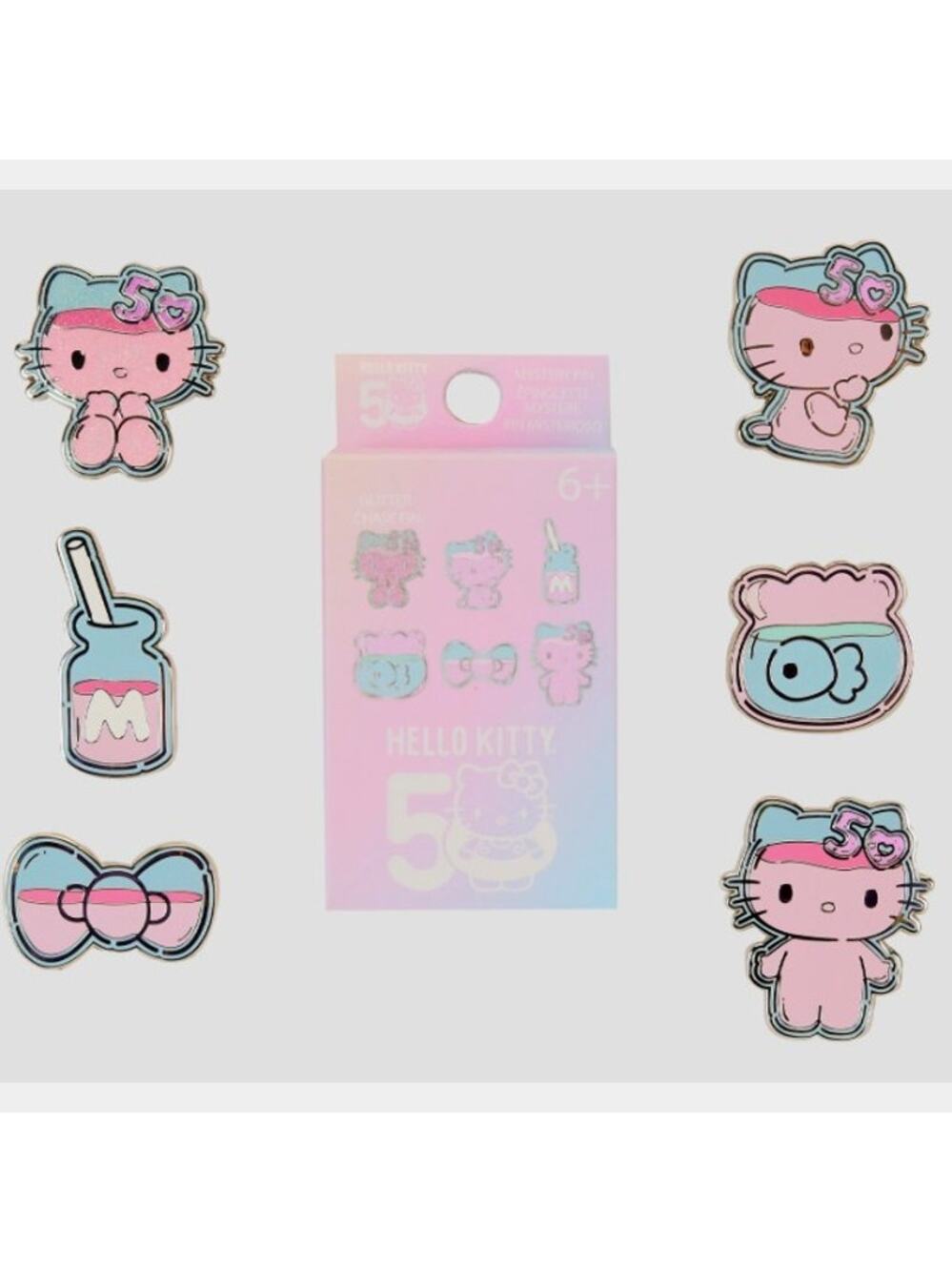 Loungefly Sanrio Hello Kitty 50th Anniversary Clear & Cute Mystery Box Pin | NIB